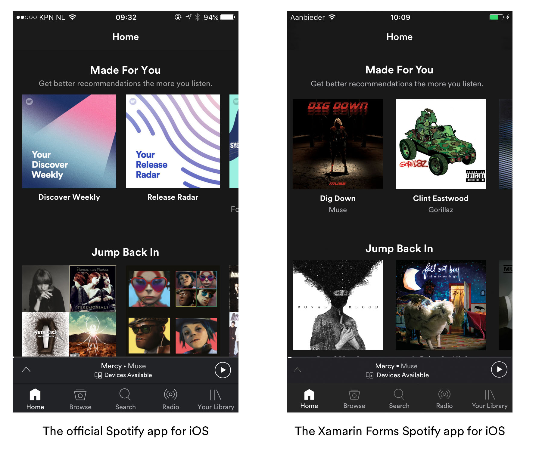 Spotify app background database